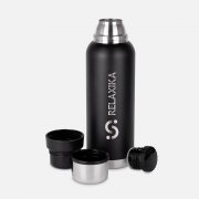 Термос Relaxika 1200 со стикерпаком, черный