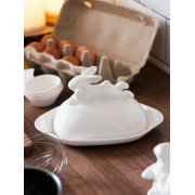 Маслёнка с кроликом, 380 мл, Белый арт. E027E026