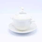 Бульонница "Кролик - Везунчик" с тарелкой, 425 мл, Белый арт. E039E041D149