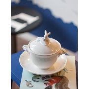 Бульонница "Кролик - Везунчик" с тарелкой, 425 мл, Белый арт. E039E041D149