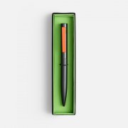 Ручка шариковая Inkolor в футляре, черная с оранжевым арт. 20509.20