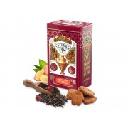 Черный чай и имбирное печенье в подарочной упаковке