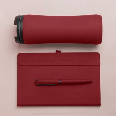 Набор подарочный OFFICEKIT: термос, ежедневник, ручка,  стружка, коробка, красный Зеленый арт. 39513/08