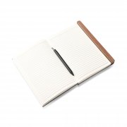 Блокнот с ручкой в ореховом магнитном пенале черный