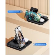 Беспроводная (15W) зарядная станция "Lift" с сенсорным подъёмным механизмом черный