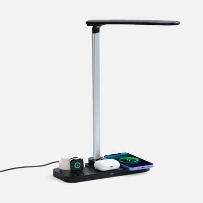 Настольная лампа с беспроводной зарядкой Power Light, черная арт. 15767.30