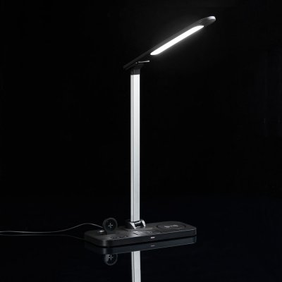 Настольная лампа с беспроводной зарядкой Power Light, черная арт. 15767.30