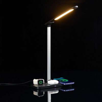 Настольная лампа с беспроводной зарядкой Power Light, черная арт. 15767.30