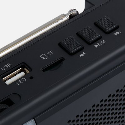 Bluetooth-колонка с радио Comradio, черная арт. 17589.30