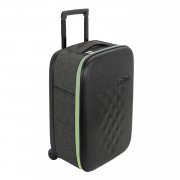 Чемодан складной Rollink Earth 55x40x20 см, 2 колеса, черный/зеленый