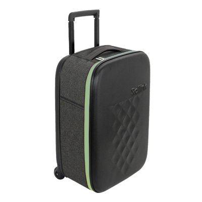 Чемодан складной Rollink Earth 55x40x20 см, 2 колеса, черный/зеленый арт. 102-21-110-390-370