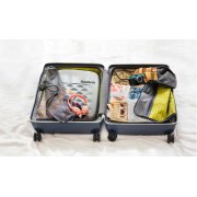 Чемодан складной Rollink Earth 55x40x20 см, 2 колеса, черный/зеленый