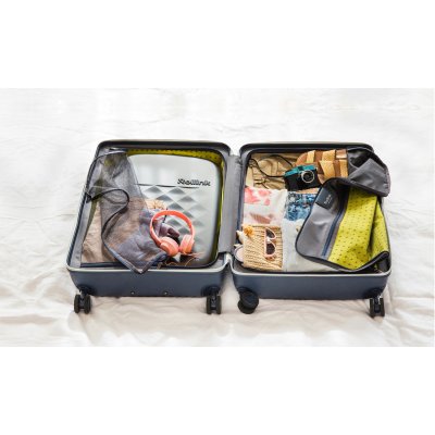 Чемодан складной Rollink Earth 55x40x20 см, 2 колеса, черный/зеленый арт. 102-21-110-390-370