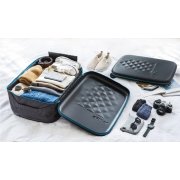 Чемодан складной Rollink Earth 55x40x20 см, 2 колеса, черный/синий