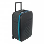 Чемодан складной Rollink Earth 55x40x20 см, 2 колеса, черный/синий