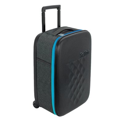 Чемодан складной Rollink Earth 55x40x20 см, 2 колеса, черный/синий арт. 102-21-110-380-400
