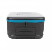 Чемодан складной Rollink Earth 55x40x20 см, 2 колеса, черный/синий