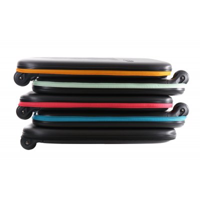 Чемодан складной Rollink Earth 55x40x20 см, 2 колеса, черный/синий арт. 102-21-110-380-400