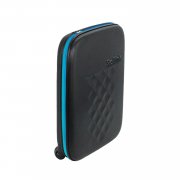 Чемодан складной Rollink Earth 55x40x20 см, 2 колеса, черный/синий