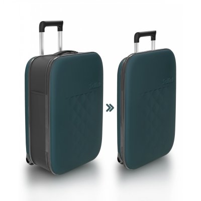 Чемодан складной Rollink Vega II 55x40x20 см, 2 колеса, сине-зеленый арт. 105-21-330-380-100
