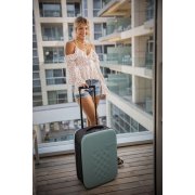 Чемодан складной Rollink Vega II 55x40x20 см, 2 колеса, бирюзовый