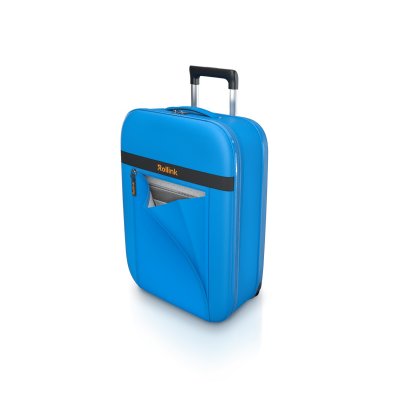 Чемодан складной Rollink Aura 55x40x20 см, 2 колеса, синий арт. 111-21-281-281-281