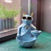 Статуэтка хранитель Кот фантазер, небесный арт. ATS023-C-BL