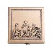 Подарочный набор с пакетированным чаем в деревянной шкатулке без лого