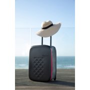 Чемодан складной Rollink Earth 55x40x20 см, 2 колеса, черный/красный