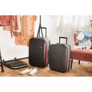 Чемодан складной Rollink Earth 55x40x20 см, 2 колеса, черный/красный