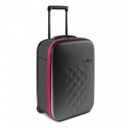 Чемодан складной Rollink Earth 55x40x20 см, 2 колеса, черный/красный