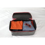 Чемодан складной Rollink Earth 55x40x20 см, 2 колеса, черный/красный