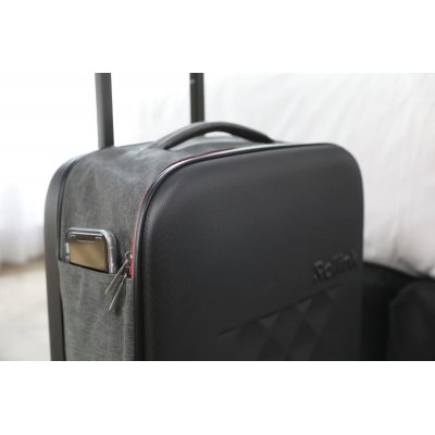 Чемодан складной Rollink Earth 55x40x20 см, 2 колеса, черный/красный арт. 102-21-110-390-170