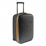Чемодан складной Rollink Earth 55x40x20 см, 2 колеса, черный/оранжевый