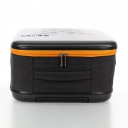 Чемодан складной Rollink Earth 55x40x20 см, 2 колеса, черный/оранжевый