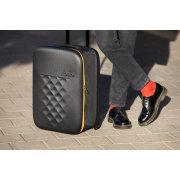 Чемодан складной Rollink Earth 55x40x20 см, 2 колеса, черный/оранжевый