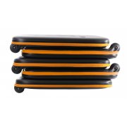 Чемодан складной Rollink Earth 55x40x20 см, 2 колеса, черный/оранжевый