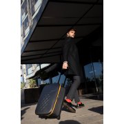 Чемодан складной Rollink Earth 55x40x20 см, 2 колеса, черный/оранжевый