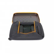 Чемодан складной Rollink Earth 55x40x20 см, 2 колеса, черный/оранжевый