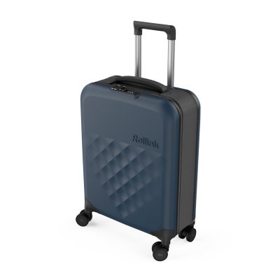 Чемодан складной Rollink Vega 360 55x40x20 см, 4 колеса, серо-синий арт. 360-21-220-380-100
