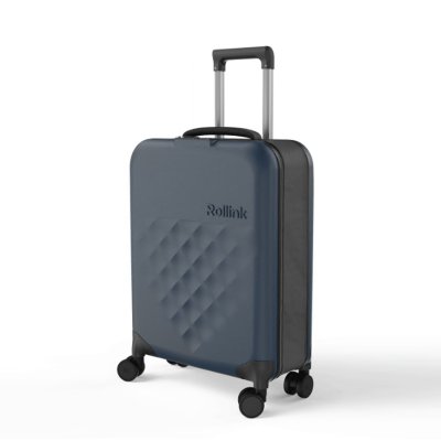 Чемодан складной Rollink Vega 360 55x40x20 см, 4 колеса, серо-синий арт. 360-21-220-380-100