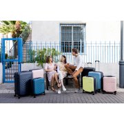 Чемодан складной Rollink Vega 360 55x40x20 см, 4 колеса, серо-синий