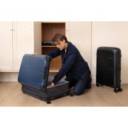 Чемодан складной Rollink Vega 360 55x40x20 см, 4 колеса, серо-синий