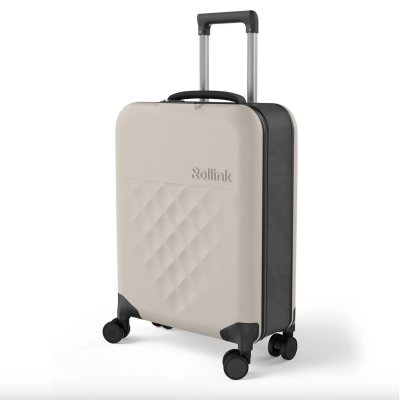 Чемодан складной Rollink Vega 360 55x40x20 см, 4 колеса, серо-бежевый арт. 360-21-120-380-100