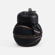 Складная бутылка для воды Basketball Flex, черная арт. 17492.30