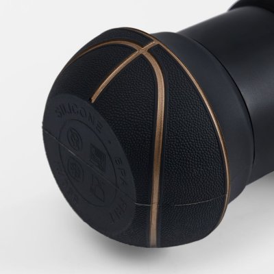 Складная бутылка для воды Basketball Flex, черная арт. 17492.30