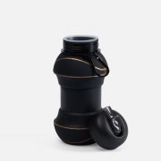 Складная бутылка для воды Basketball Flex, черная арт. 17492.30