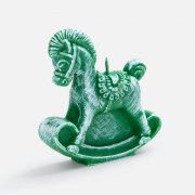 Свеча фигурная «Лошадка-качалка», зеленая