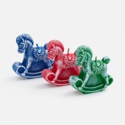 Свеча фигурная «Лошадка-качалка», зеленая