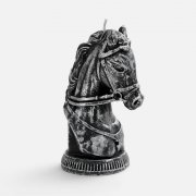 Свеча фигурная «Бюст лошади», серебристая